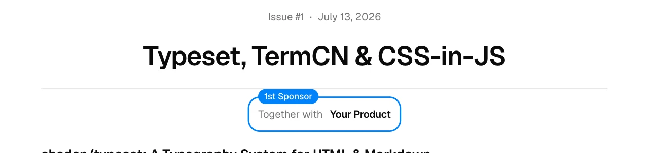 1st Sponsor: "Together with" in the issue header